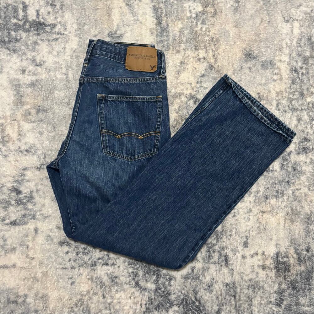 American Eagle Mens Bootcut Jeans Size 30x32 100% Cotton Medium Wash Denim